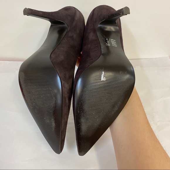 Aldo Brown Suede Leather Pointy Toe Heels, Shoes - Picture 6 of 8